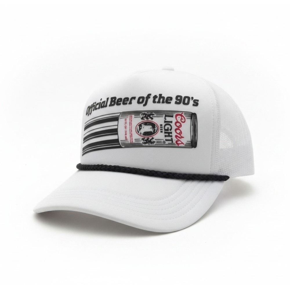 American Needle Coors Light‎ Beer Hat Official Beer of the 90s White Trucker Cap